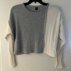 Wild Fable Colorblock Waffle Knit Long Sleeve Crop Top